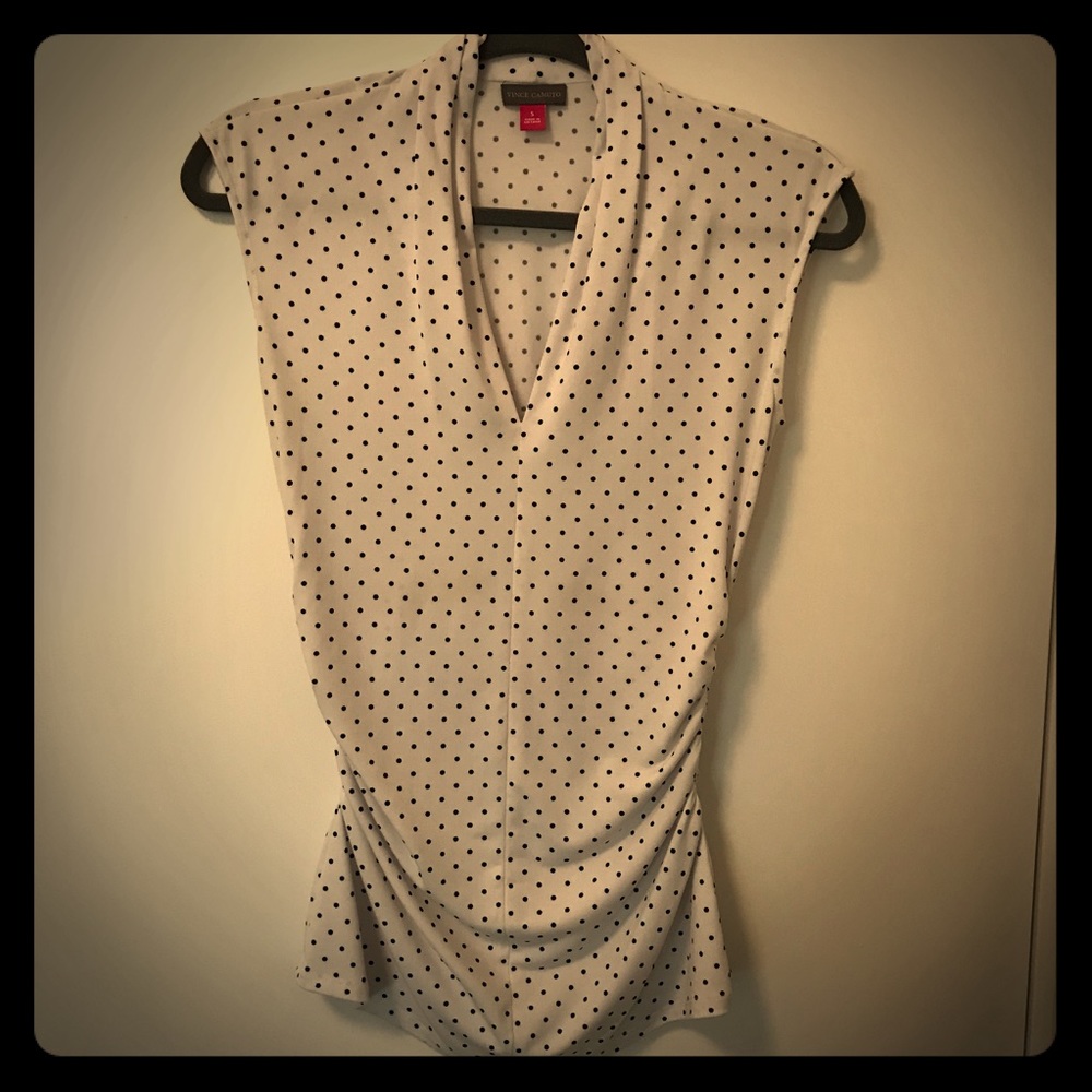 Vince Camuto B/W Polka Dot Blouse